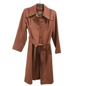 Vintage Women's Trench Coat Size 14 Astor One Pink Lined with Pockets